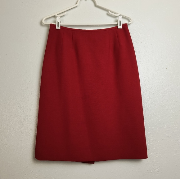 Kasper Petite Red Fire Crepe Pencil Skirt Women's 6P - Picture 4 of 9
